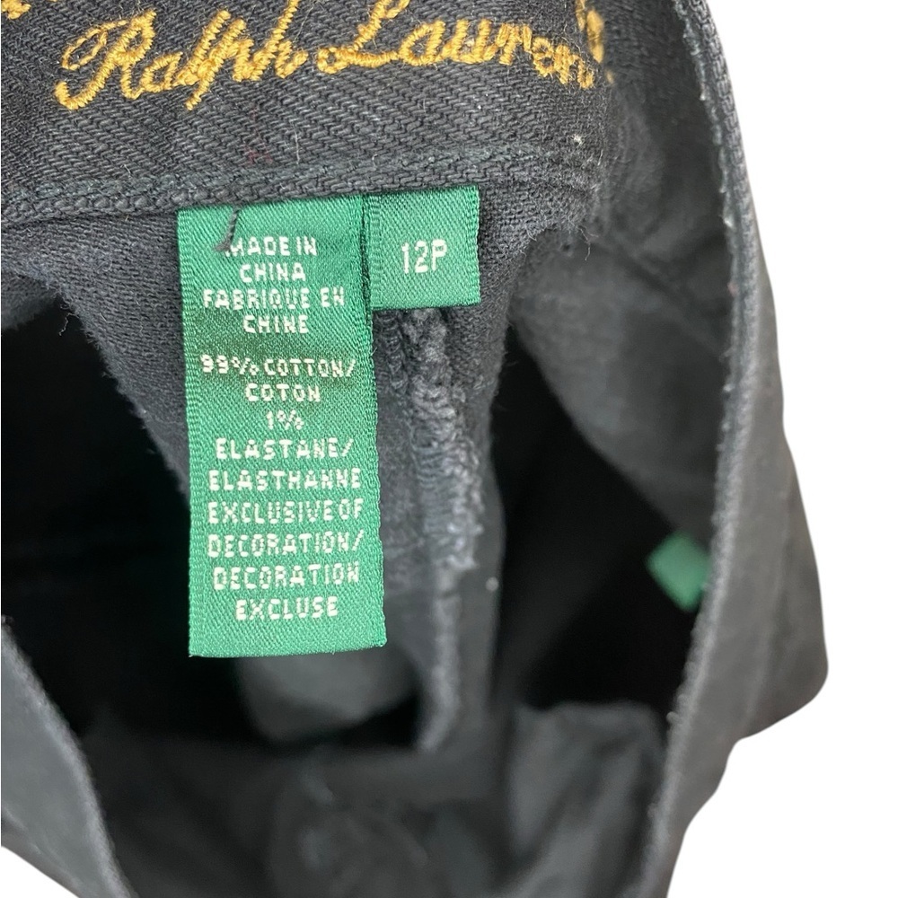 Ralph Lauren Jeans Co. Black Ankle Zip Women’s 12P Straight Fit Preppy Denim Mom - Picture 7 of 11
